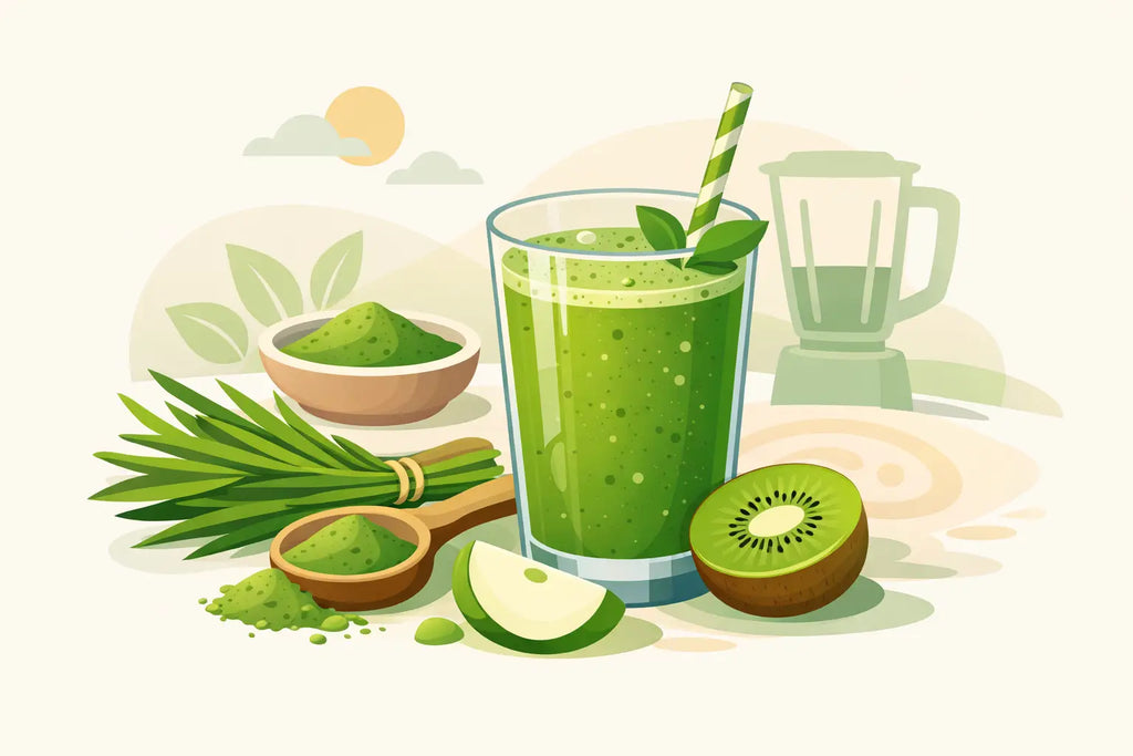Weizengras Pulver Smoothie Rezept für jeden Tag
