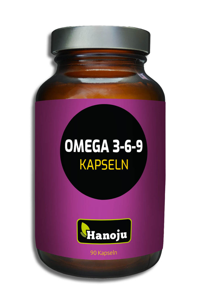 HANOJU Omega 3-6-9 – 90 Kapseln mit Fischöl, Leinöl und Sonnenblumenöl