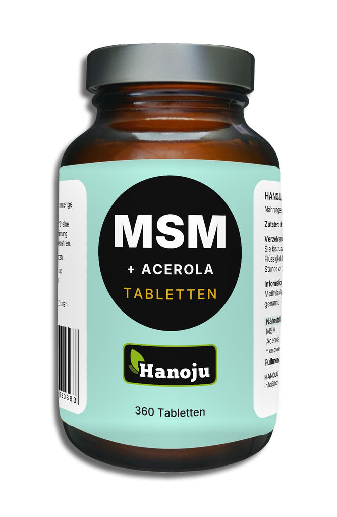 MSM 660 mg + Acerola – Methylsulfonylmethan, vegan, 360 Tabletten