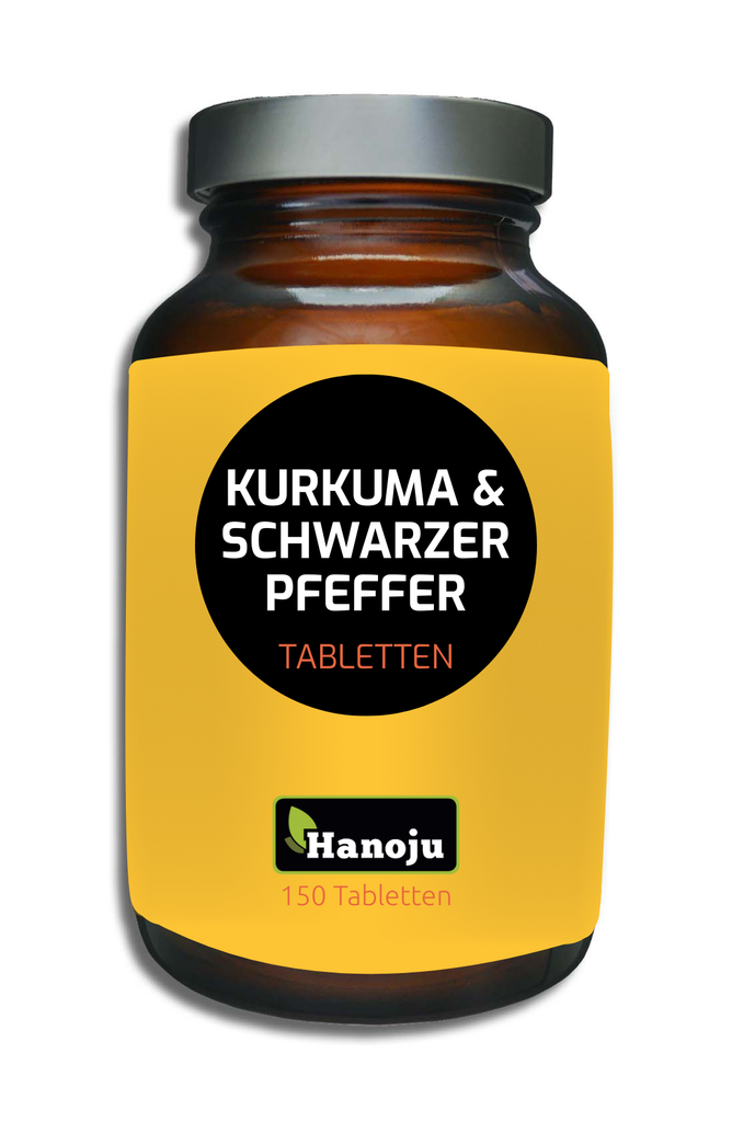 Bio Kurkuma Pulver + Bio Piperin 500 mg 150 Tabletten