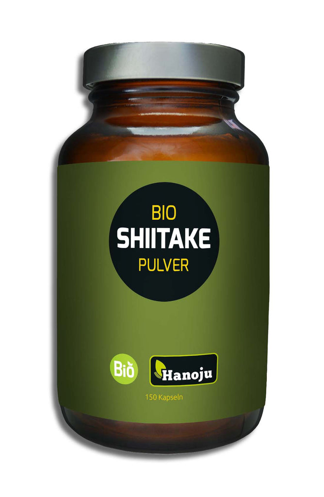 HANOJU Bio Shiitake Pulver 250 mg, 150 Kapseln