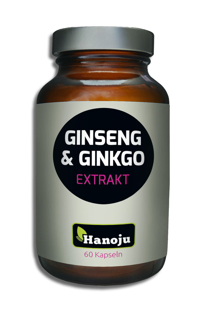 Ginseng Extrakt 300 mg + Ginkgo Extrakt 200 mg, 60 Kapseln
