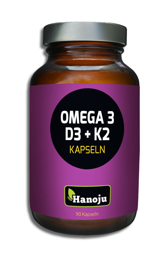 HANOJU Omega 3 + D3 und K2, 90 Kapseln