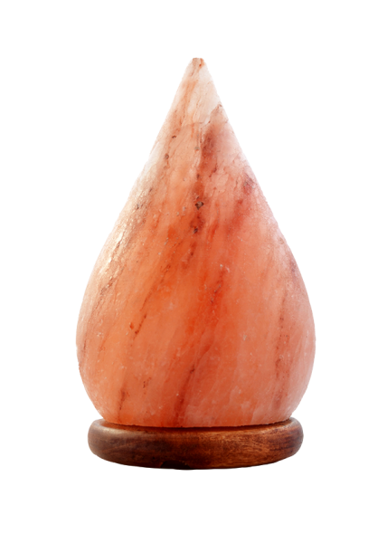 Salzkristall-Lampe Tropfen 2 bis 4kg mit Holzsockel